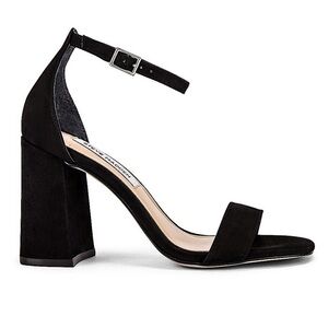 STEVE MADDEN Dillion essential Block-Heel Sandals black leather suede women 8.5